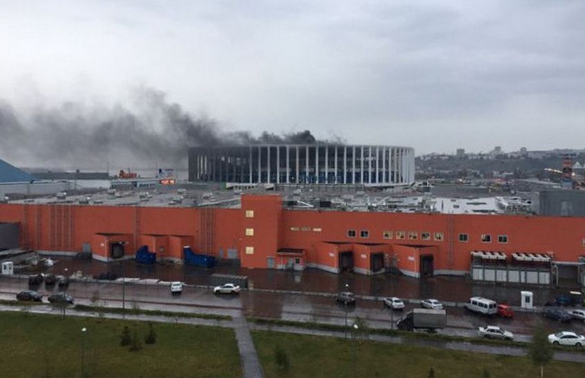 Пожар произошел на стадионе "Нижний Новгород" (ВИДЕО)