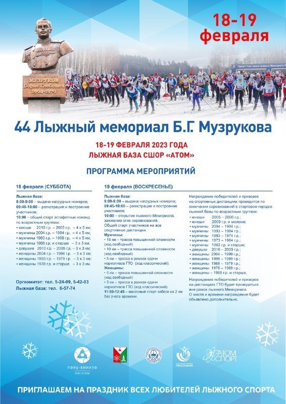 Лыжный мемориал Б. Г. Музрукова пройдет 18-19 февраля
