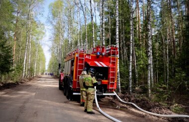 Учения по тушению лесного пожара прошли в Сарове 24 апреля